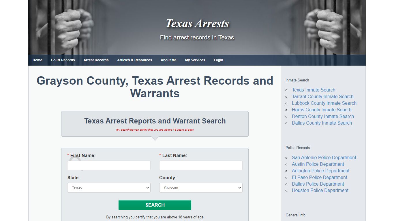 Texas Arrest Records and Warrant Search